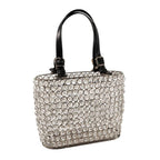 11" Black And Silver Crystals And Metal Magazine Holder