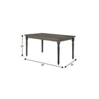59" Gray Wood Dining Table