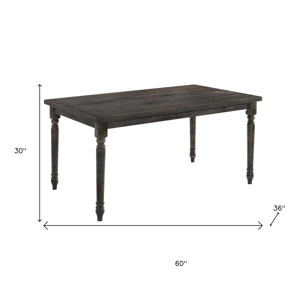 60" Gray Wood Dining Table