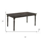 60" Gray Wood Dining Table