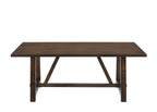 72" Dark Brown Wood Trestle Base Dining Table