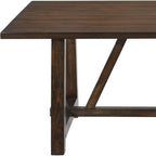 72" Dark Brown Wood Trestle Base Dining Table