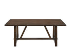 72" Dark Brown Wood Trestle Base Dining Table
