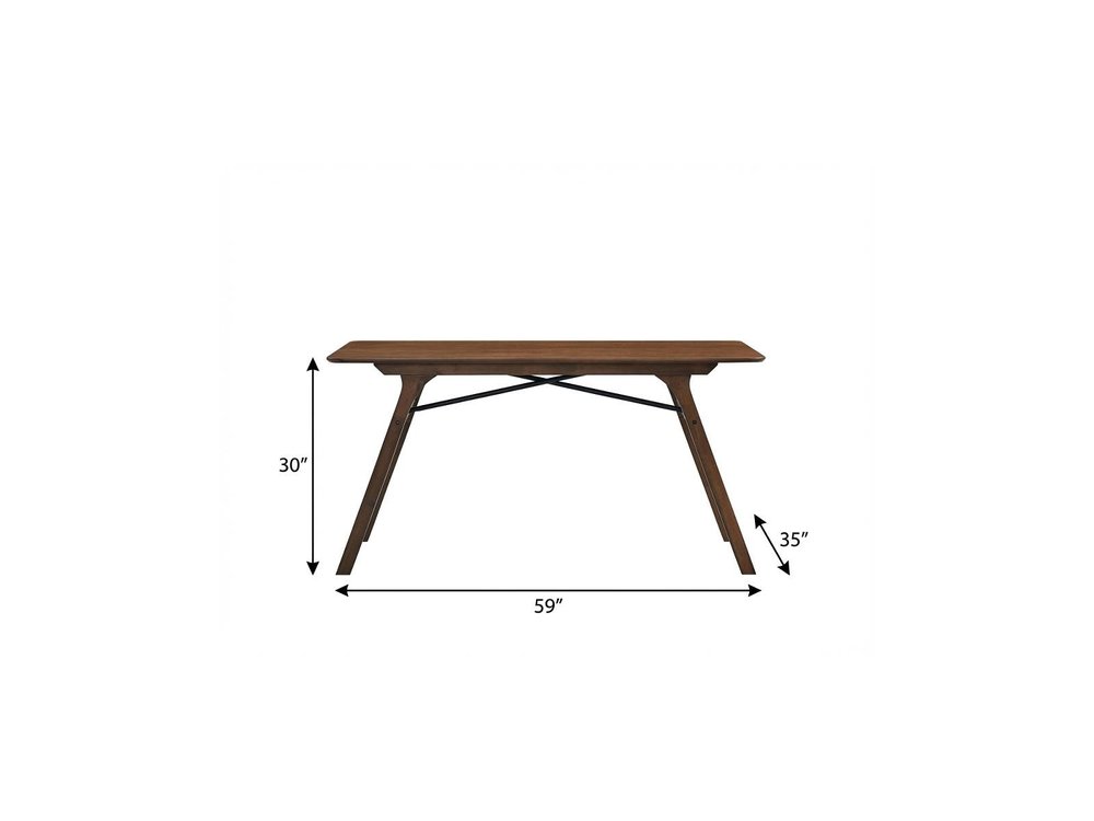 59" Walnut Wood Dining Table