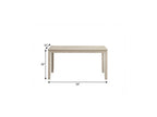 59" Antiqued White Wood Dining Table