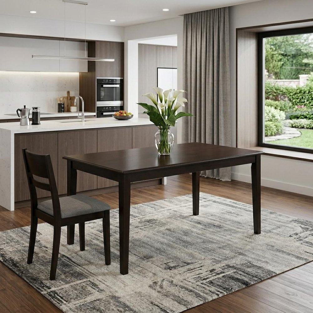 48" Espresso Wood Dining Table