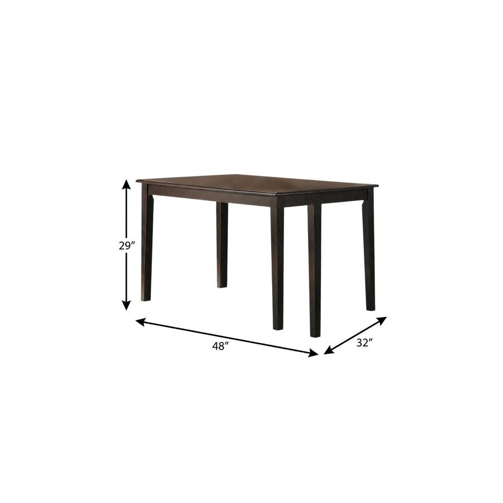 48" Espresso Wood Dining Table