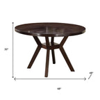 48" Espresso Wood Round Top Dining Table
