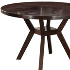 48" Espresso Wood Round Top Dining Table
