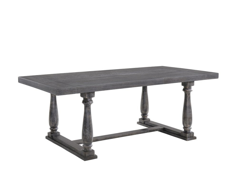84" Brown Solid Wood Trestle Base Dining Table