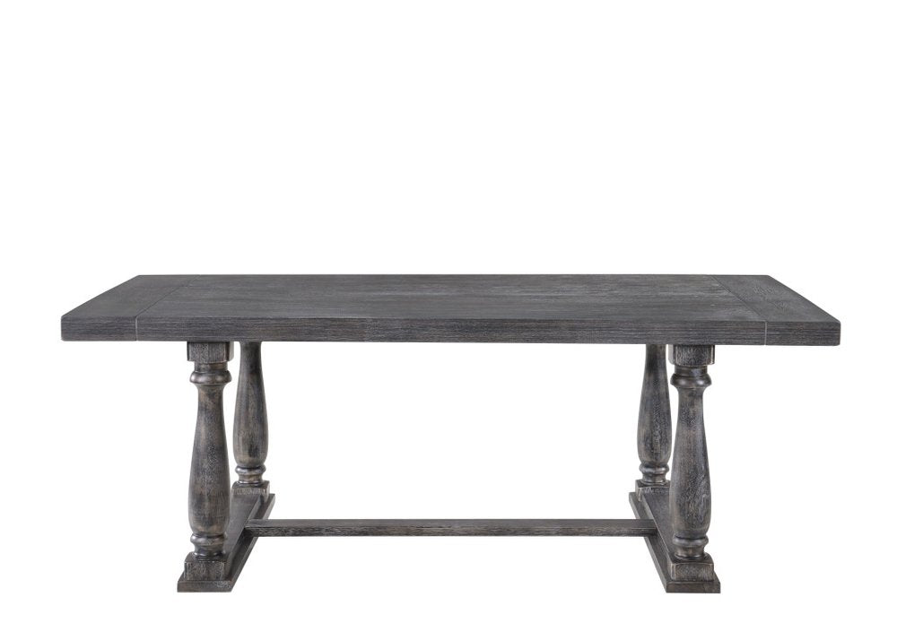 84" Brown Solid Wood Trestle Base Dining Table