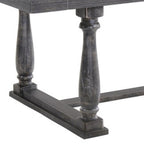 84" Brown Solid Wood Trestle Base Dining Table