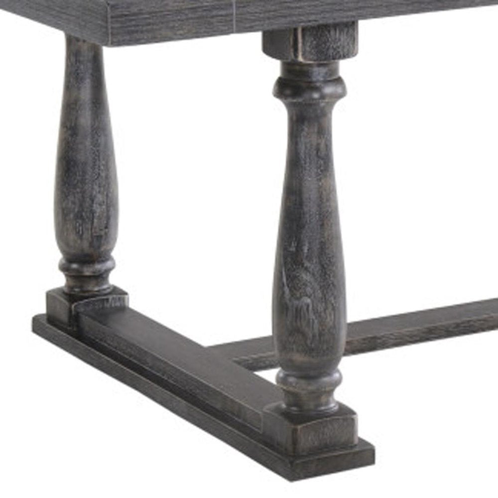 84" Brown Solid Wood Trestle Base Dining Table