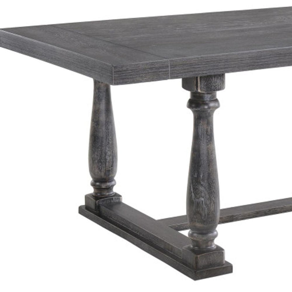 84" Brown Solid Wood Trestle Base Dining Table