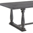 84" Brown Solid Wood Trestle Base Dining Table