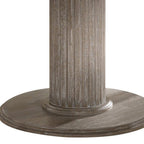47" Gray Wood Pedestal Base Round Top Dining Table