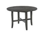 47" Gray Wood Round Top Dining Table