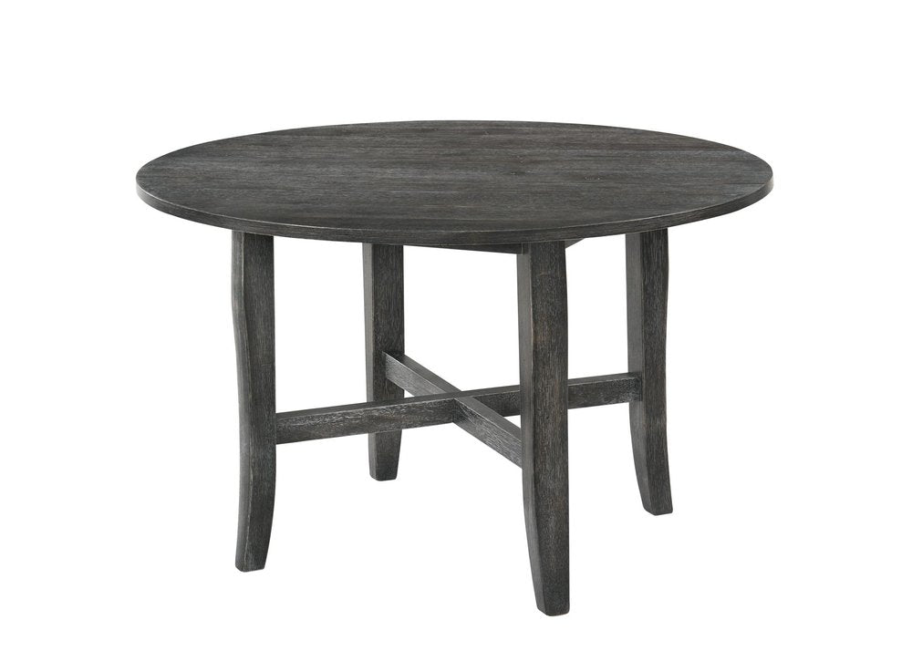 47" Gray Wood Round Top Dining Table