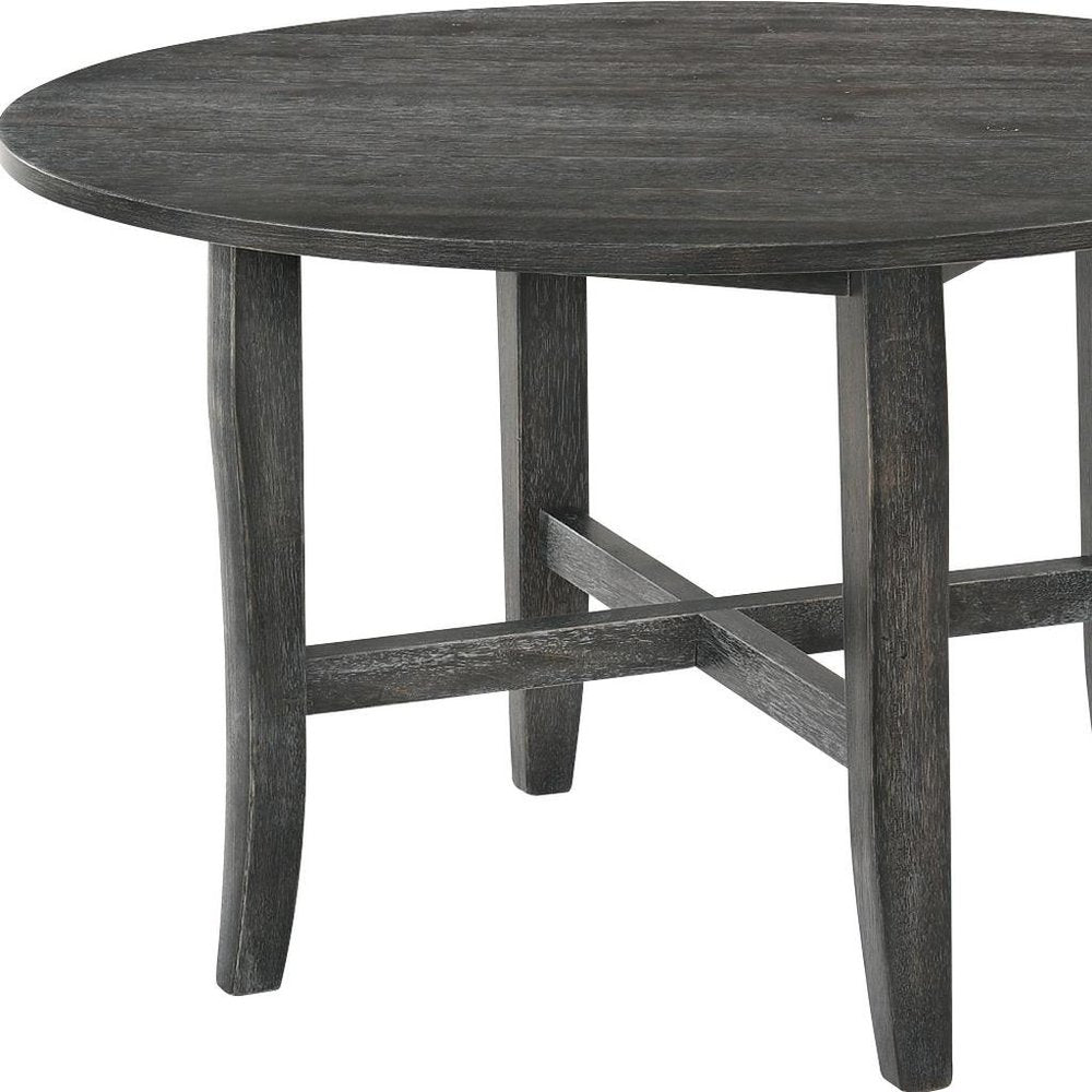 47" Gray Wood Round Top Dining Table