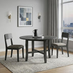 47" Gray Wood Round Top Dining Table