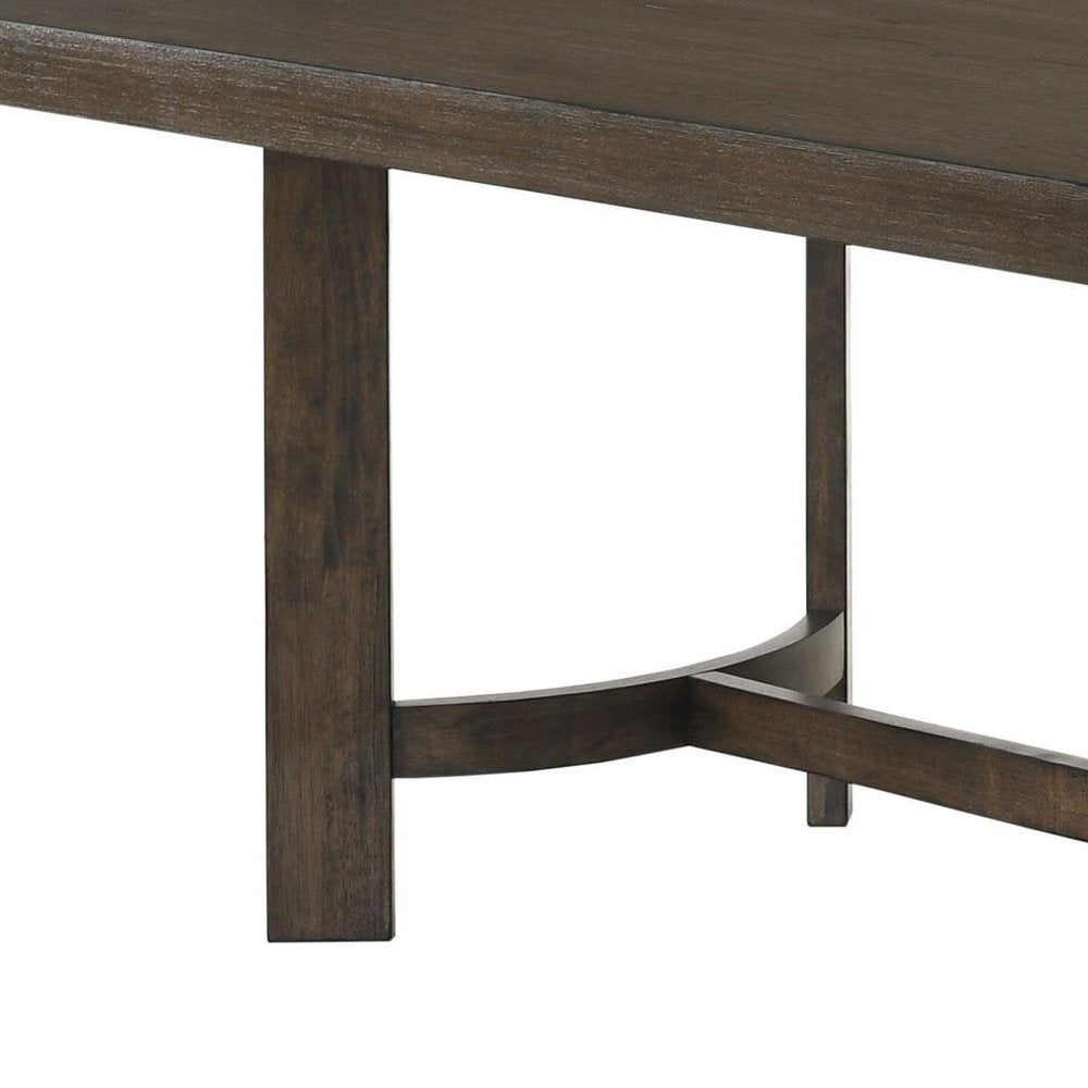 70" Espresso Wood Trestle Base Dining Table