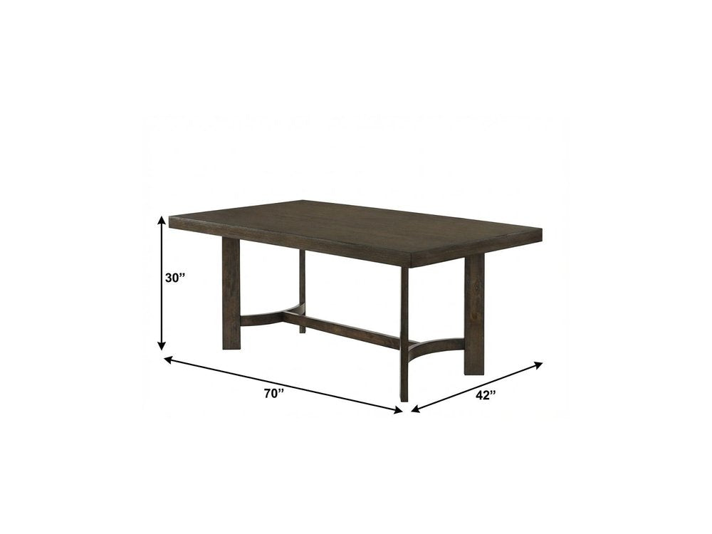 70" Espresso Wood Trestle Base Dining Table