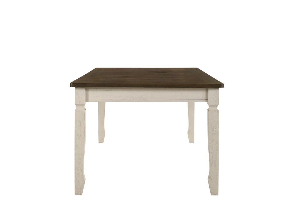 78" Oak And Cream Wood Dining Table