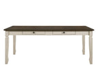 78" Oak And Cream Wood Dining Table