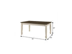 78" Oak And Cream Wood Dining Table