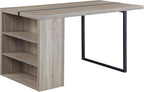 60" Gray and Black Wood and Iron Sled Base Dining Table