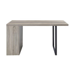 60" Gray and Black Wood and Iron Sled Base Dining Table