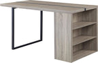 60" Gray and Black Wood and Iron Sled Base Dining Table