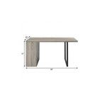 60" Gray and Black Wood and Iron Sled Base Dining Table