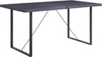 64" Dark Gray and Black Wood and Iron Sled Base Dining Table
