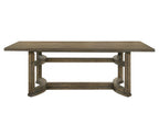 88" Oak Wood Trestle Base Dining Table