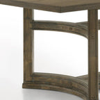 88" Oak Wood Trestle Base Dining Table