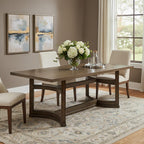 88" Oak Wood Trestle Base Dining Table