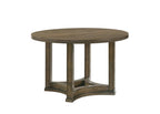 47" Oak Solid Wood Frame Base Round Top Dining Table