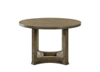 47" Oak Solid Wood Frame Base Round Top Dining Table