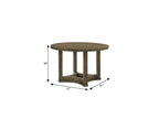 47" Oak Solid Wood Frame Base Round Top Dining Table