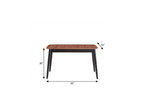 63" Natural And Black Wood Butterfly Leaf Extendable Dining Table