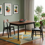 63" Natural And Black Wood Butterfly Leaf Extendable Dining Table