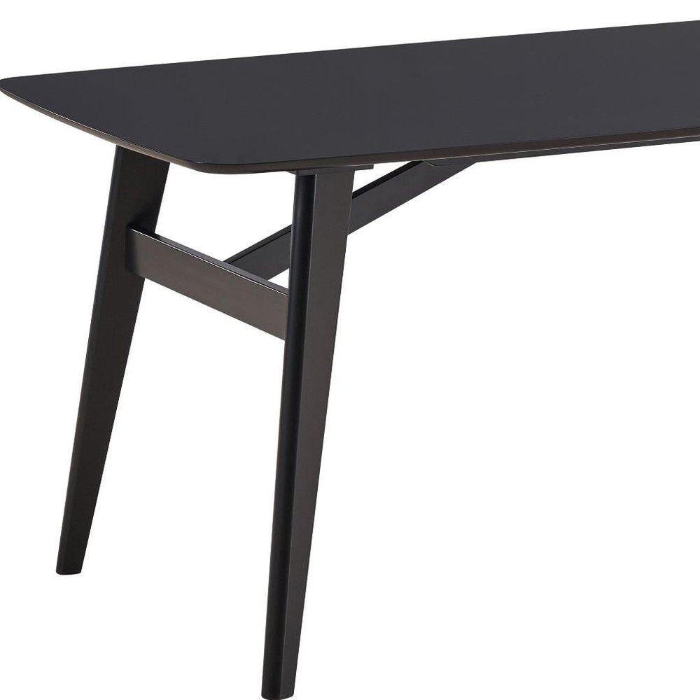 71" Black Wood Dining Table