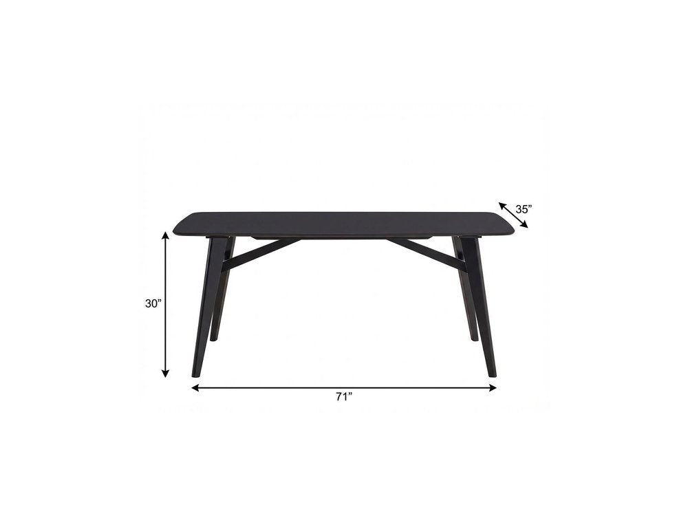 71" Black Wood Dining Table