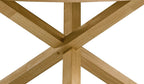 54" Oak Wood Cross Leg Base Round Top Dining Table