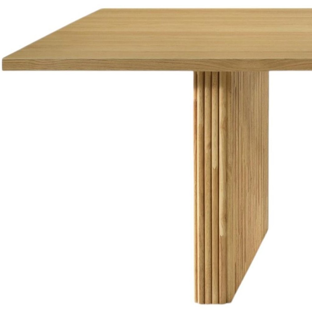 94" Natural Wood Double Pedestal Base Dining Table