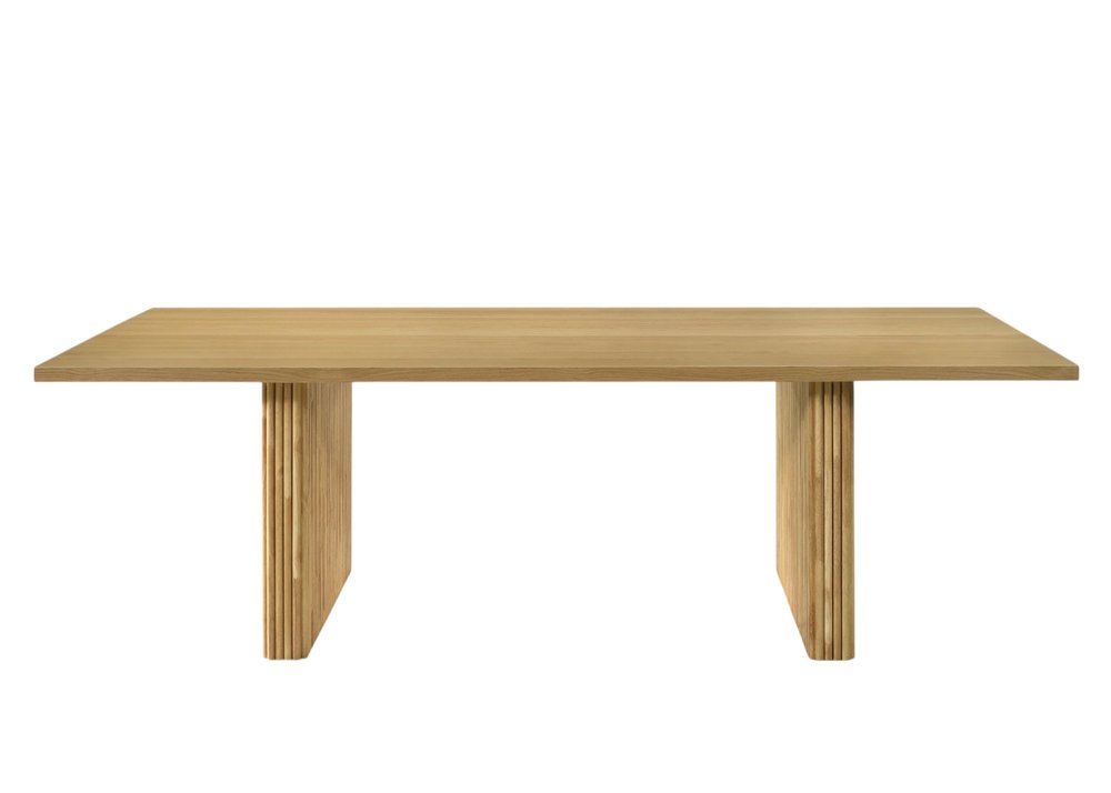 94" Natural Wood Double Pedestal Base Dining Table