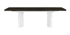 78" Walnut and White Wood Removable Leaf Double Pedestal Base Extendable Dining Table