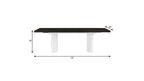 78" Walnut and White Wood Removable Leaf Double Pedestal Base Extendable Dining Table