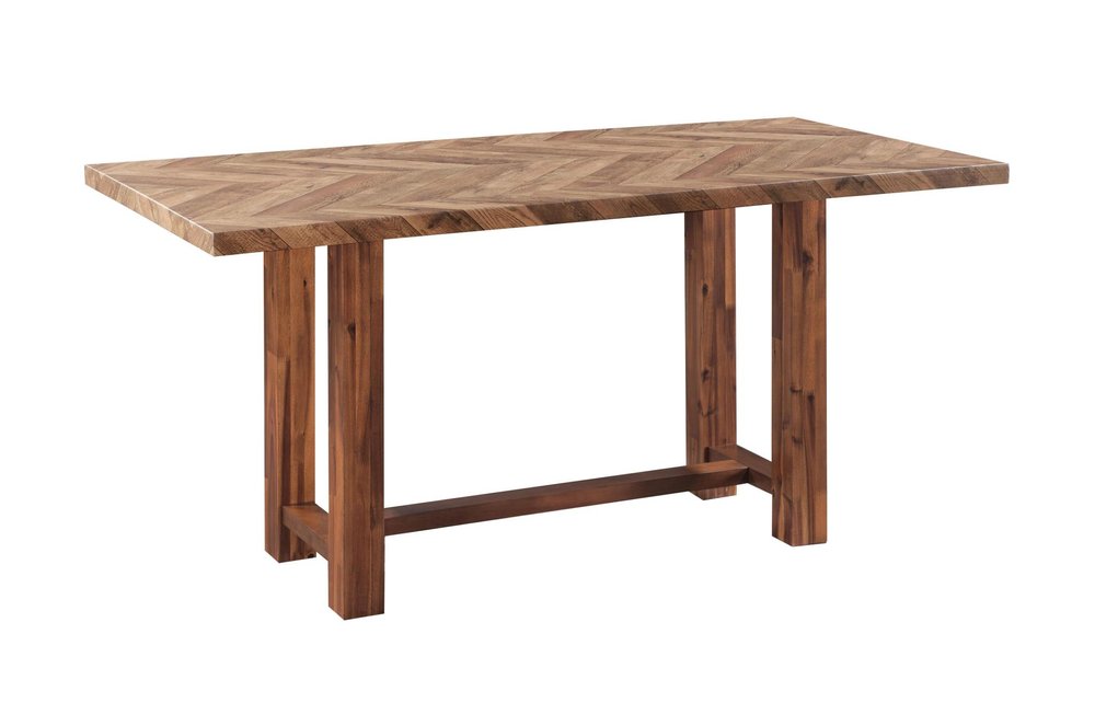 71" Brown Solid Wood Rectangular Bar Table